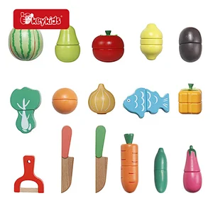 Kids Kitchen Pretend Play Wooden Toy Groceries With Fruit And Vegetables W10B224